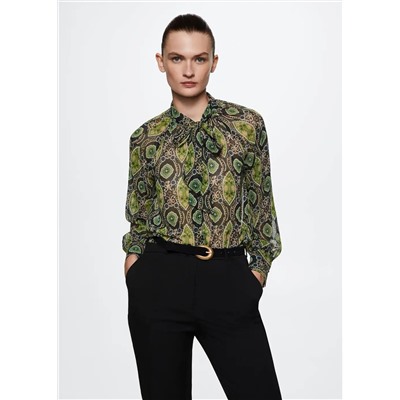 Blusa fluida estampada -  Mujer | MANGO OUTLET España