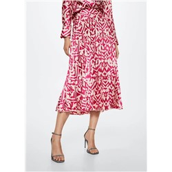Falda plisada estampada -  Mujer | MANGO OUTLET España
