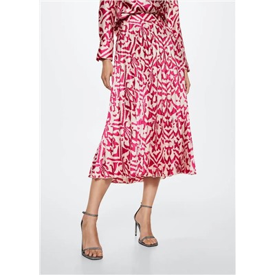 Falda plisada estampada -  Mujer | MANGO OUTLET España