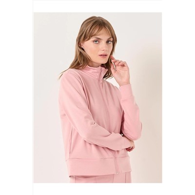 Вязаная куртка с длинным рукавом и водолазкой Dusty Rose 23WC010001