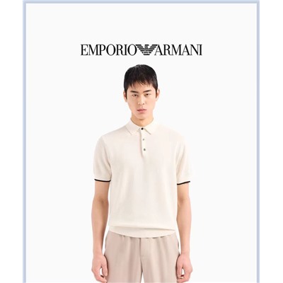 Мужское поло ✔️Empori*o Arman*i  3цвета: чёрная,белая, синяя Материал: ультратонкая длинноволокнистая хлопчатобужная ткань