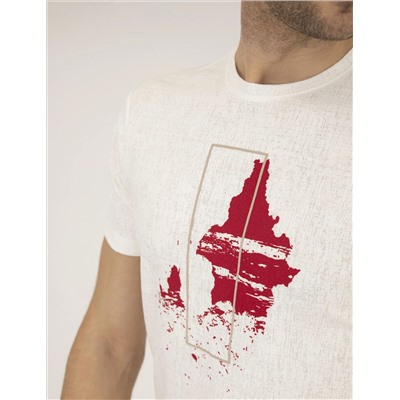 Ekru Slim Fit Printed Bike Bike T -For