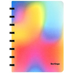Бизнес-тетрадь А5+, 80л., Berlingo "Gradient", глиттер-эффект, клетка, на кольцах, с возм. замены блока, 80г/м2, пласт. обл. 700мкм, линейка-закл.