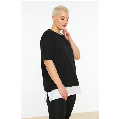 Футболка Black Fire Fit Выход на 100 %хлопковой вязание футболка с большим размером TBBSS22TS0727