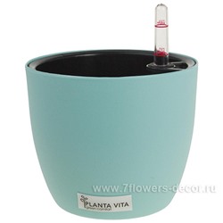 Кашпо PLANTA VITA "Round Matt blue" с автополивом (пластик), D15xH13 см