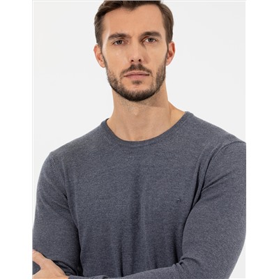 Серый меландж Slim Fit Bicycle воротник основной трикотаж казах