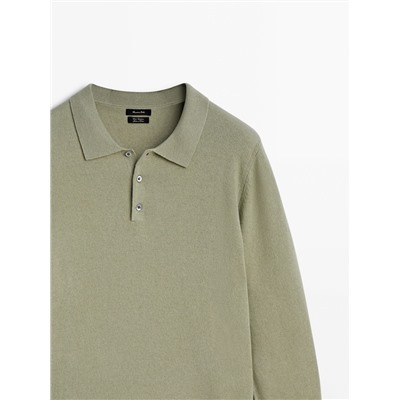 Jersey polo punto mezcla lana