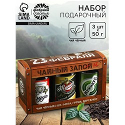 Подарочный набор чая «23 февраля», 50 г × 3 шт. (18+)