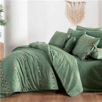 Постельное белье Sarevfancy poplin 1.5 сп. N193 Tanya v3/Yesil