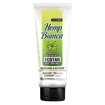 Крем для улучшения загара Hemp Bianca с маслом семян конопли, церамидами, фосфолипидами и экстрактом облепихи, 125 мл, бренд - SOL BIANCA