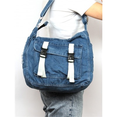 Сумка женская текстиль JN-208-172,  1отд,  плечевой ремень,  голубой jeans 261796