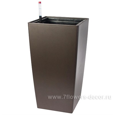 Кашпо PLANTA VITA "Conic Matt espresso" с автополивом (пластик), 28х28хH54 см