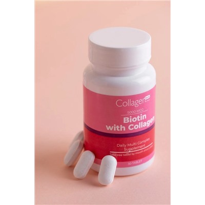 Collagen Forte Platinum Biotin с коллагеном, витамином для волос, ногтей и кожи, пищевая добавка для укрепления