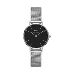 Reloj de cuarzo de acero Sterling - 28 mm - Plateado y negro