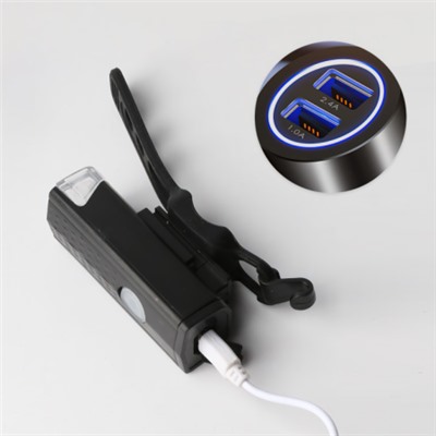 Фонарь передний COMIRON "FR22" корпус: ABS, IPX4; свет: LED, 250lm; аккумулятор, USB, влагозащищённый, 3 режима, OPP /уп 100/300/