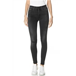 Vaquero skinny fit de tiro alto Luzien - Negro