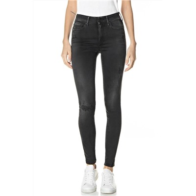 Vaquero skinny fit de tiro alto Luzien - Negro