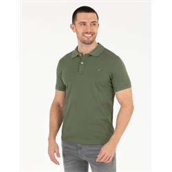 Хаки Slim Fit Polo Yaka Mercerized T -For