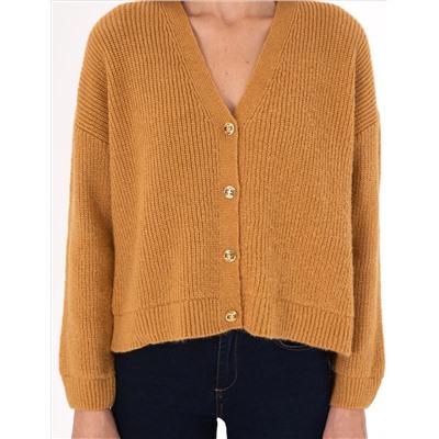 Camel Comfort Fit Triko Cardigan