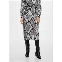 Falda satinada estampada -  Mujer | MANGO OUTLET España