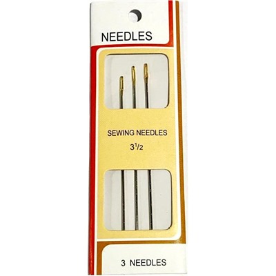 Набор игл Needles с золотым ушком для шитья вручную 3 1/2,  длина игл 9см/ фас.10уп