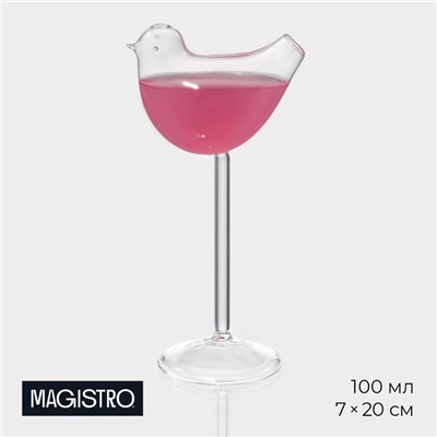 Бокал для коктейля Magistro «Синичка», 100 мл, 7×20 см, стекло, прозрачный