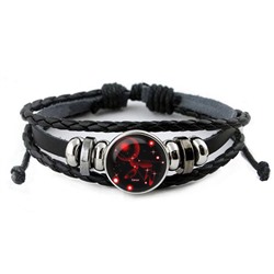 BS261-07 Светящийся кожаный браслет Знаки Зодиака - Рак
