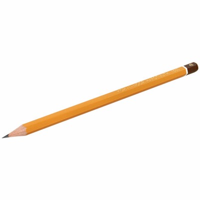 Карандаш чернографитный KOH-I-NOOR 1500, 1 шт., 4B, корпус желтый, заточенный, 150004B01170RU