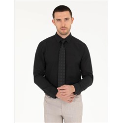 Классическая рубашка с длинным рукавом Black Slim Fit