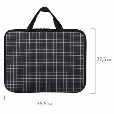 Папка на молнии с ручками BRAUBERG А4, 1 отделение, полиэстер, 20 мм, "Checkered", 272173