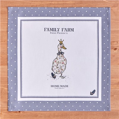 НАБОР САЛФЕТОК ИЗ 2-Х ШТ "FAMILY FARM" 40Х40СМ, ТВИЛ, ГРАФИТ