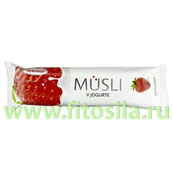 Мюсли батончик в йогурте КЛУБНИКА - БАД, 30 г