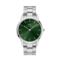 Reloj de cuarzo de acero Iconic Link Emerald - Plateado y verde