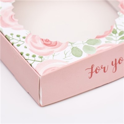 Коробка сборная с окном, For you, 11.5×11.5×3 см