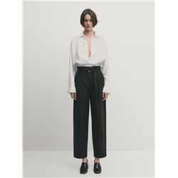 Pantalón negro barrel cinturón