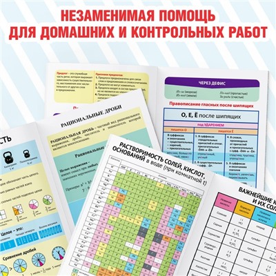 Книги-шпаргалки набор для средней школы, 8 стр.