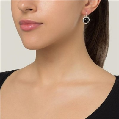 Pendiente dormilona cristal Swarovski negro Gloria Mago