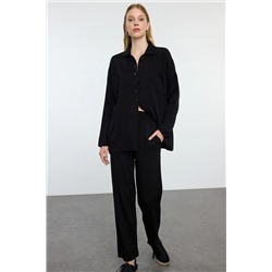 Black Polo Yaka Basic Triko Nopper Team Twoaw25au00117