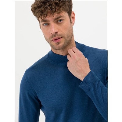 Indigo Melanj Slim Fit Half Fisherman воротник Основной вязаный свитер