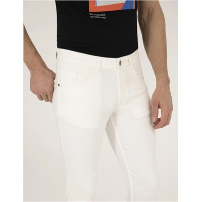 Ecru Slim Fit Jean Pants