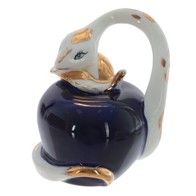 Фигурка декоративная "Змея на яблоке", L6,5 W6,5 H8 см