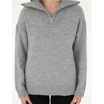 Серый Selanj Comfort Fit Свитер