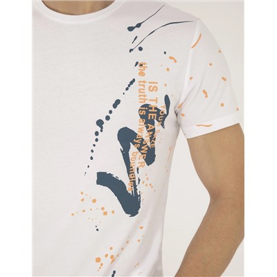 Ekru Slim Fit Printed Bike Bike T -For