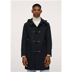 Abrigo lana reciclada capucha -  Hombre | MANGO OUTLET España