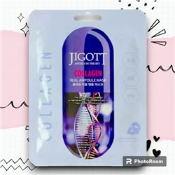 JIGOTT. Ампульная тканевая маска с КОЛЛАГЕНОМ, COLLAGEN REAL AMPOULE MASK 27 мл
