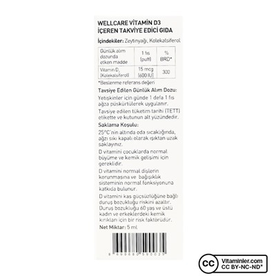 Wellcare Витамин D3 600 МЕ 5 мл спрей