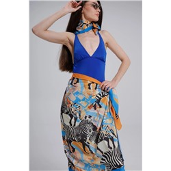 Парео с узором зебра без нижнего белья 95x145
