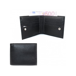 Портмоне мужское Croco-ПР-902 натуральная кожа 1 отд,  10 карм,  черный флотер (40)  207669
