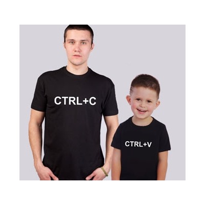 Парные футболки для папы и сына "CTRL"