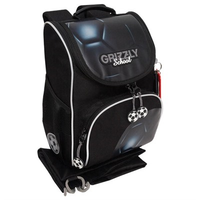Ранец GRIZZLY анатомическая спинка, с мешком для обуви, для мальчиков, BALL, 33х25х13 см, RAm-485-5/1
